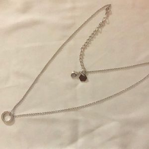 Crystal circular necklace - silver